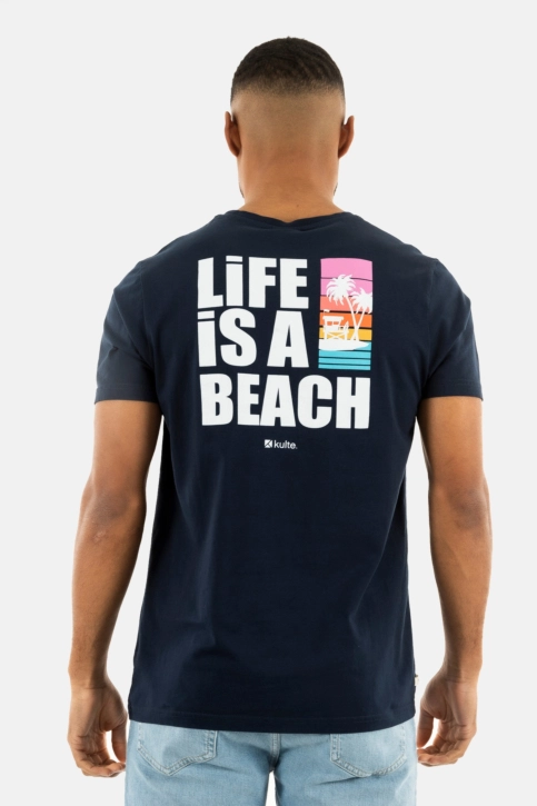 Tee shirt kulte life is a beach navy