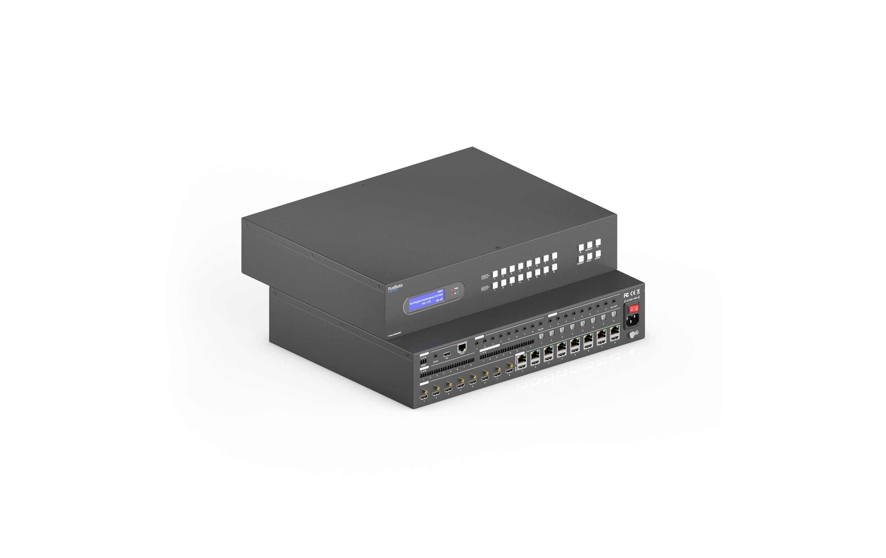 Matrix Switcher PT-MA-HD88HDBT<br>8x8 4K 18Gbps HDMI HDBaseT Matrix mit Audio Matrix und ARC