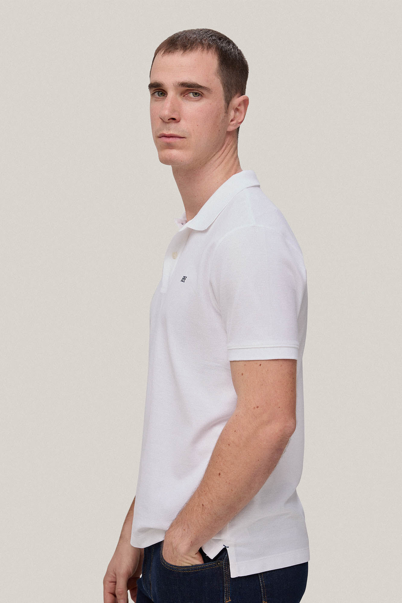 Camisa polo com logotipo - Branca