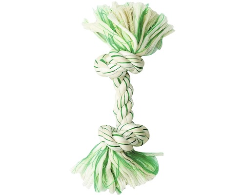 Katoenen knoop, 20 cm, groen-wit