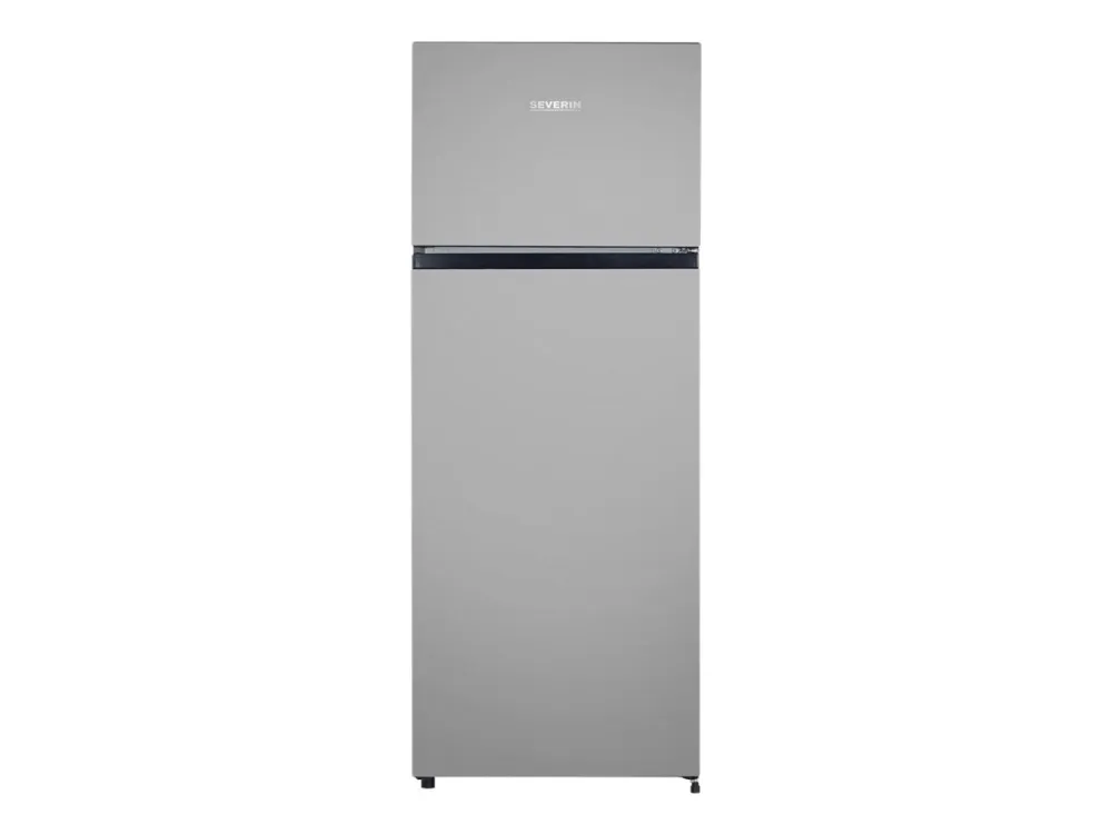 SEVERIN DT 8761 - Køleskab/fryser - top-fryser - bredde: 54.2 cm - dybde: 55 cm - højde: 143.4 cm - 206 liter - Klasse E - sølv