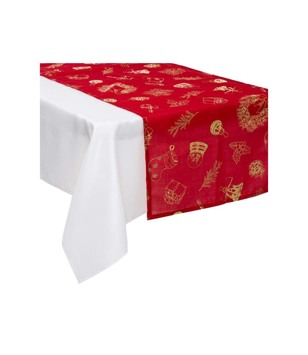 Chemin de Table Soir de Noël 45x200cm Rouge
