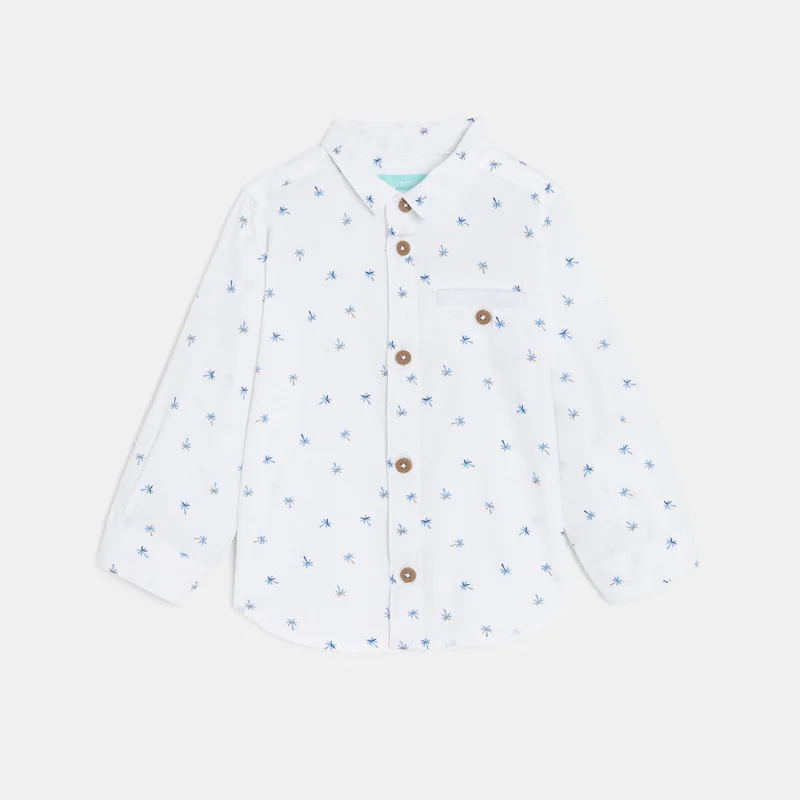 Chemise modulable palmiers blanc bébé garçon Blanc