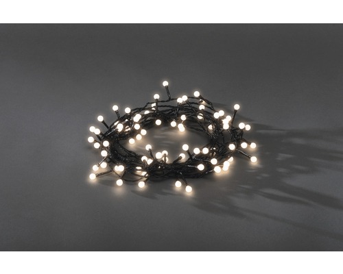 Konstsmide Globe LED lichtsnoer, 6,35 m + 5 m aansluitdraad, 80 LED's, warm wit licht