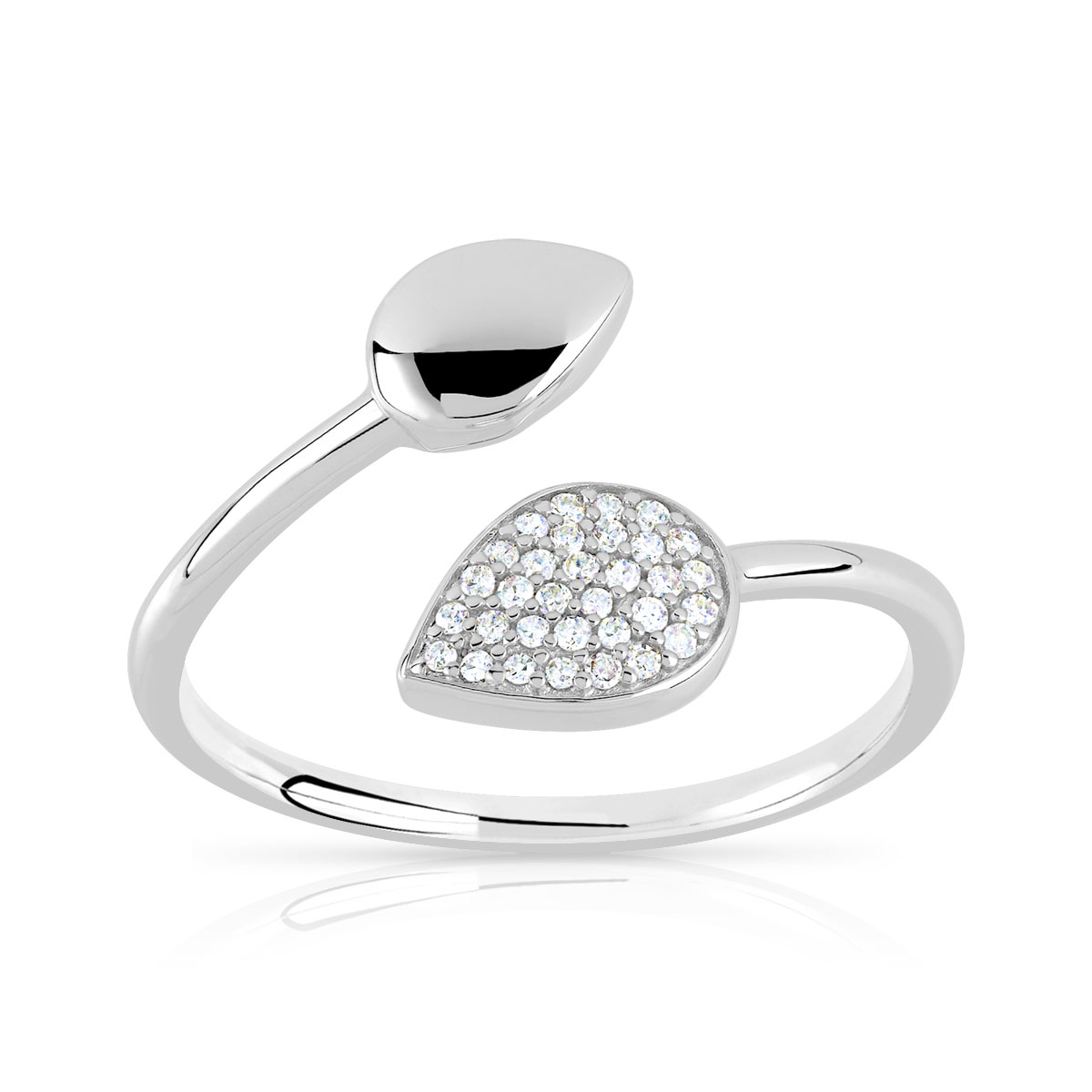 Bague or 375 blanc diamant