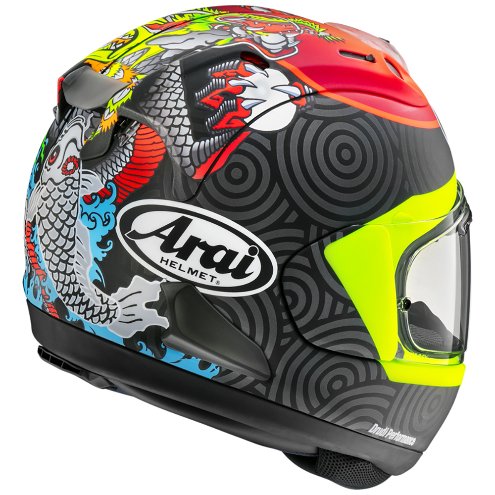 Arai - Casque RX-7V Evo Replica Suzuki Carbone / Jaune fluo / Rouge