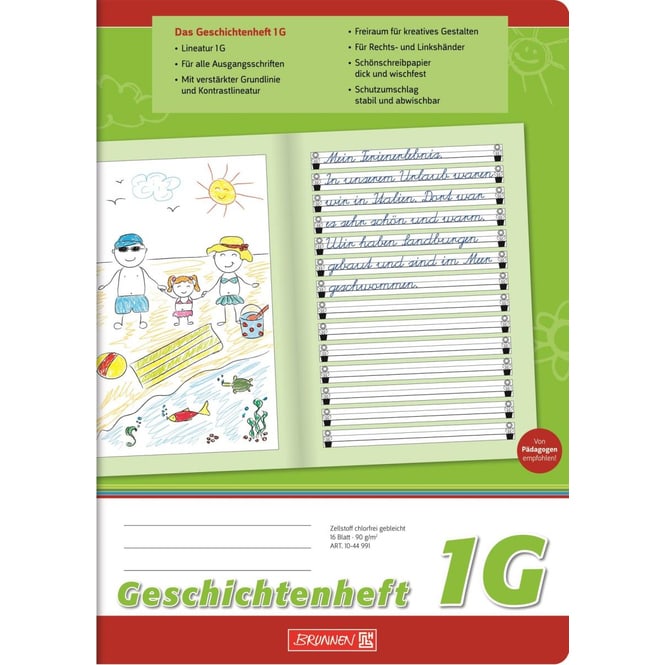 Geschichtenheft A4 - Lineatur 1G - 1. Klasse