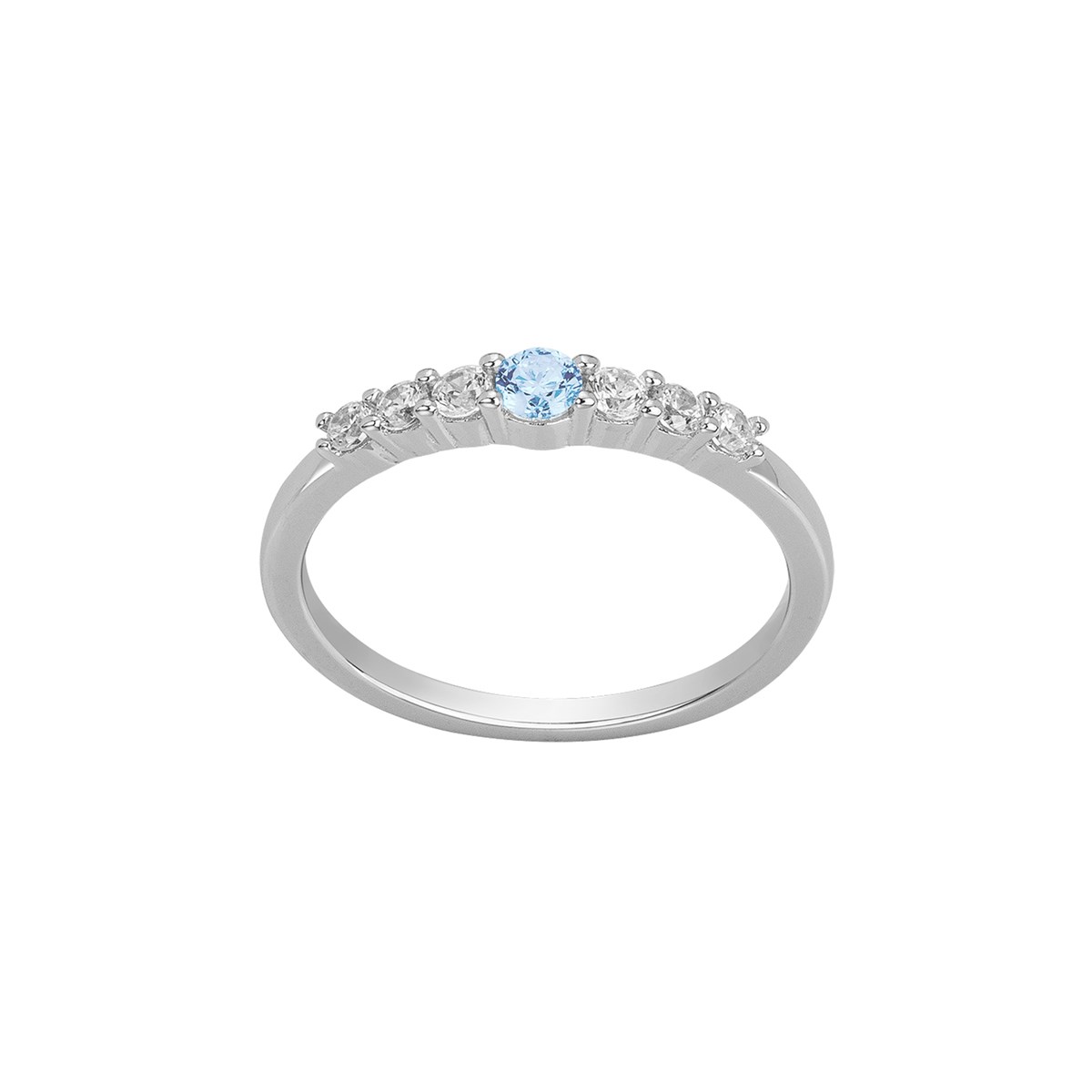 Bague en Argent avec spinelle bleu topaze