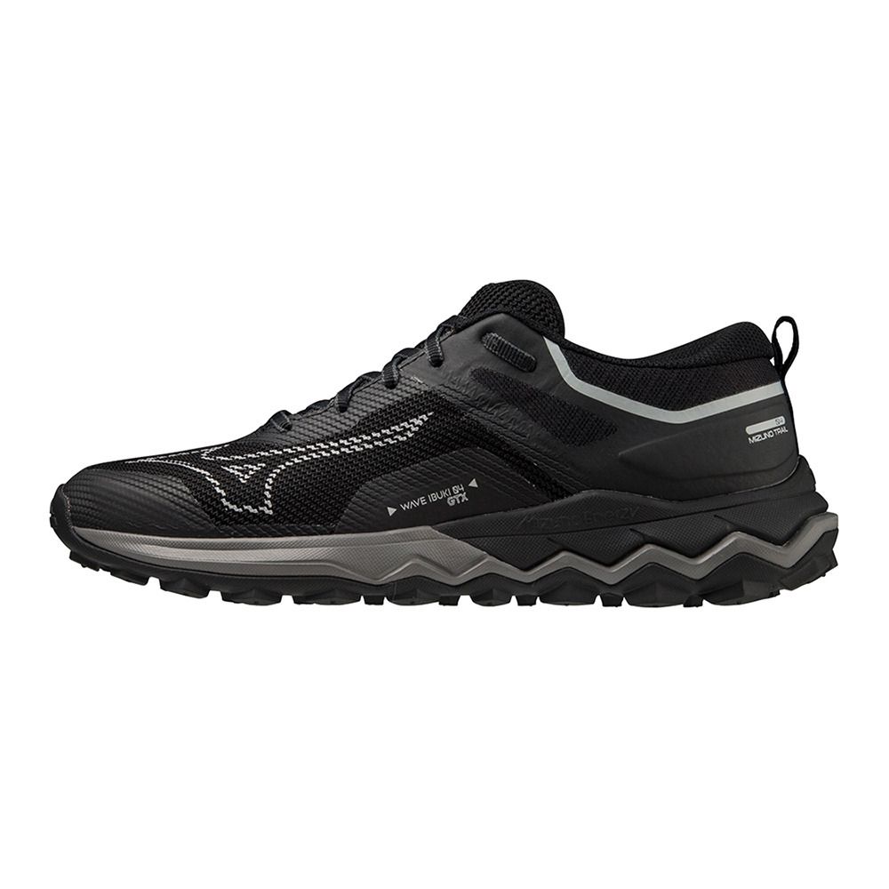Mizuno WAVE IBUKI 4 GTX - Chaussures trail Femme black/silver/quiet shade