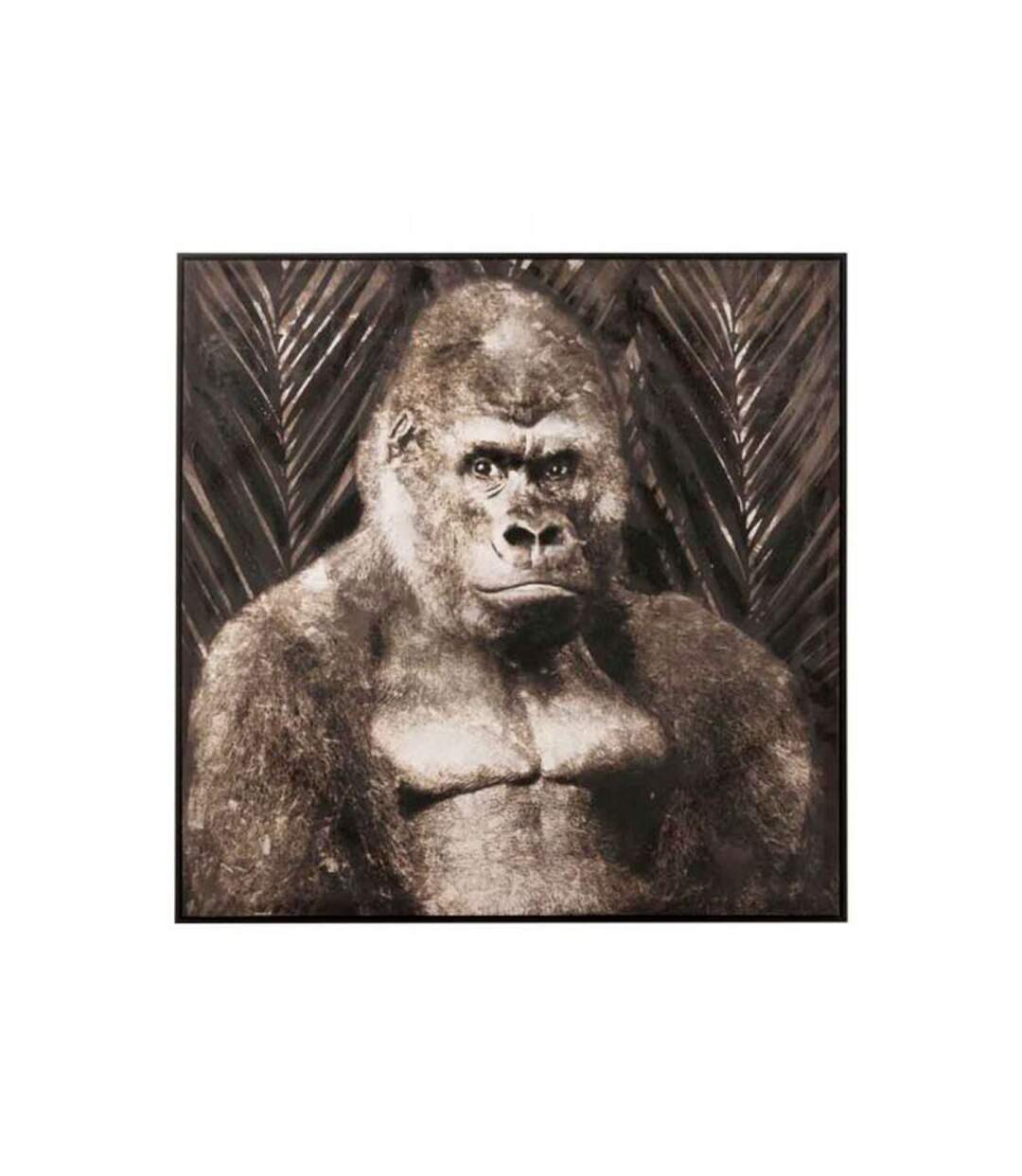 Paris Prix - Tableau Déco gorille 107x108cm Marron Foncé