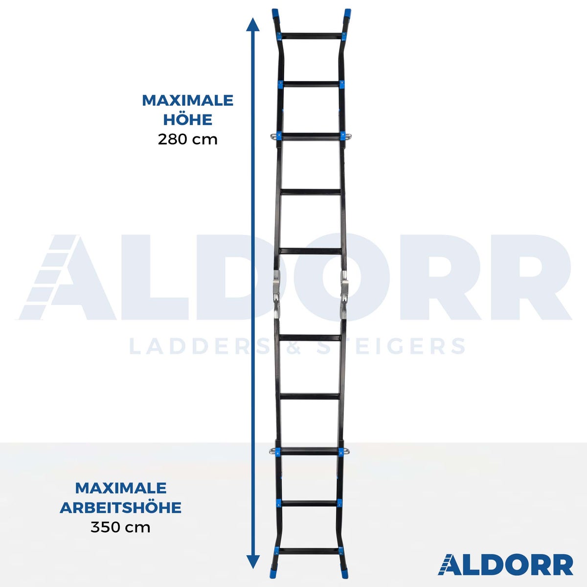 ALDORR Professional - 4x3 telescopische multifunctionele ladder - 2,80 m