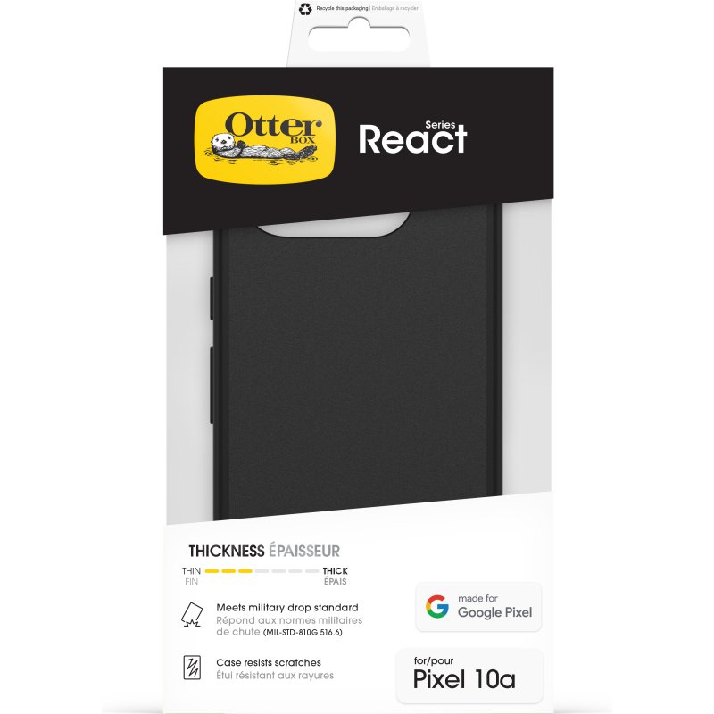 OtterBox React Series pour Google Pixel 10a, noir