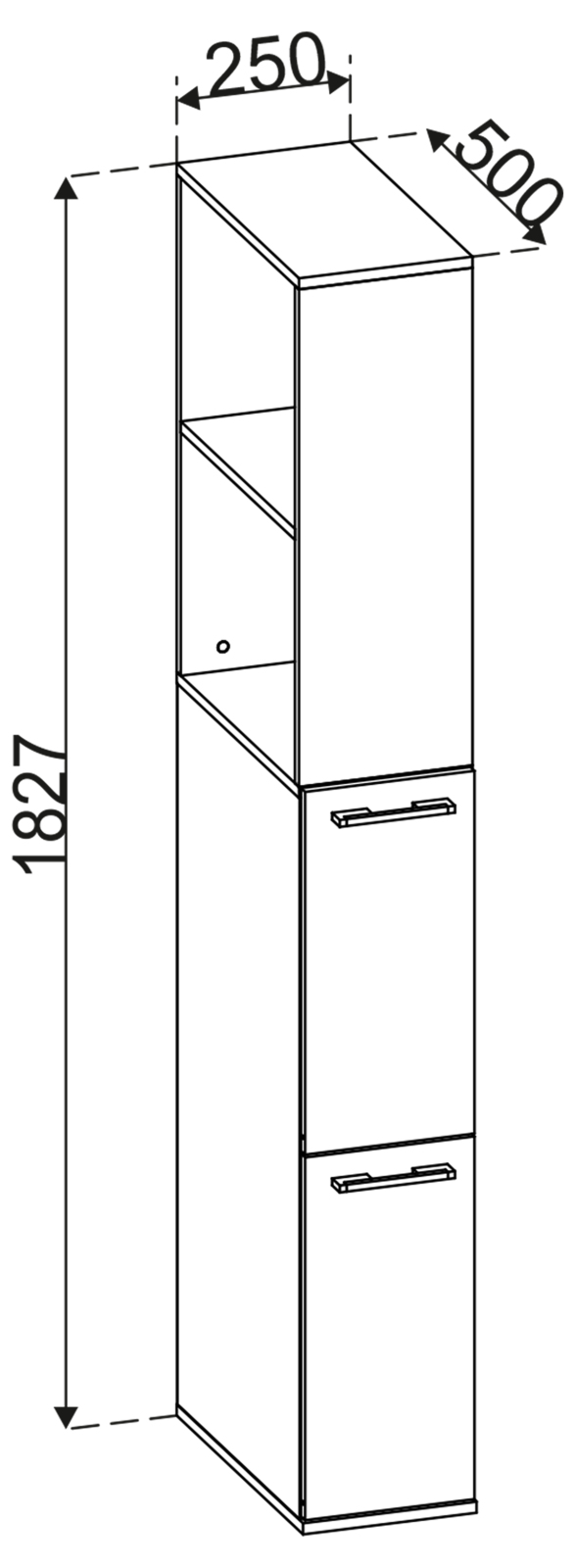 Raumteiler SADILO XL - weiß - 183 cm