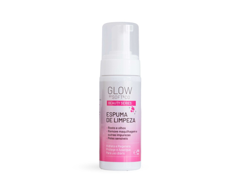 ESPUMA LIMPEZA GLOW BY SOFT&CO ROSTO E OLHOS 150ML