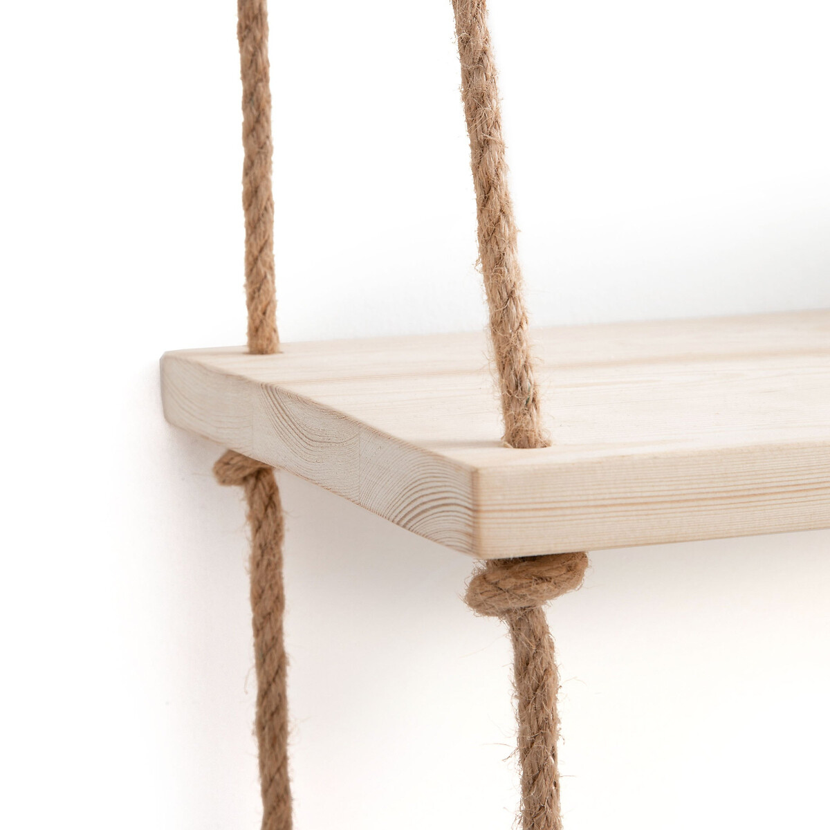 LA REDOUTE INTERIEURS<br>Prateleira de parede dupla em pinho e sisal, 60 cm de comprimento, Mareo