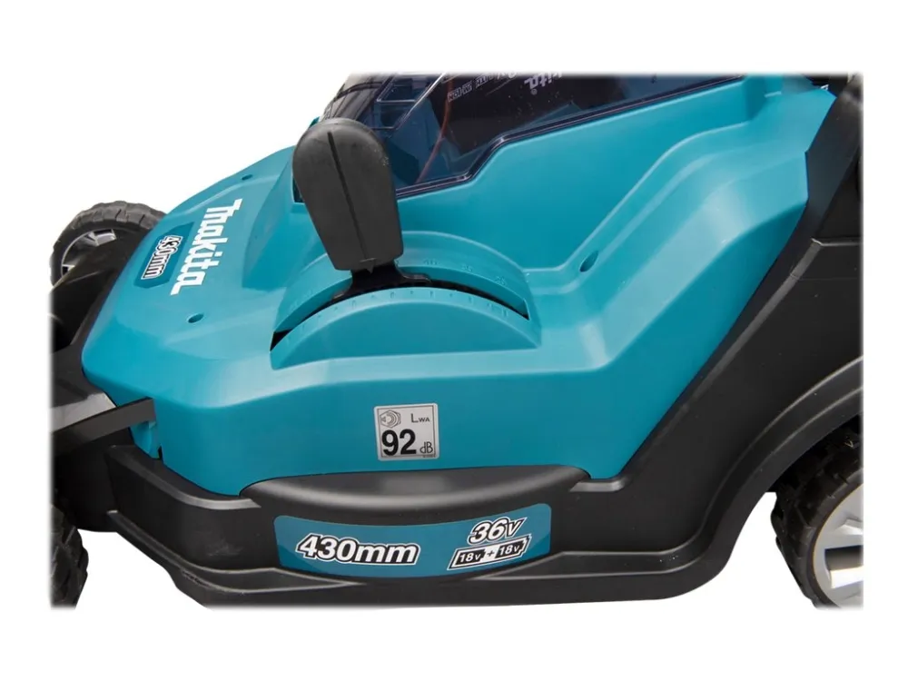 Makita DLM432PT2 - Græsslåmaskine - ledningfri - 18 V - 5 Ah - 2 batterier - 3600 opm - 43 cm - 17.5 kg