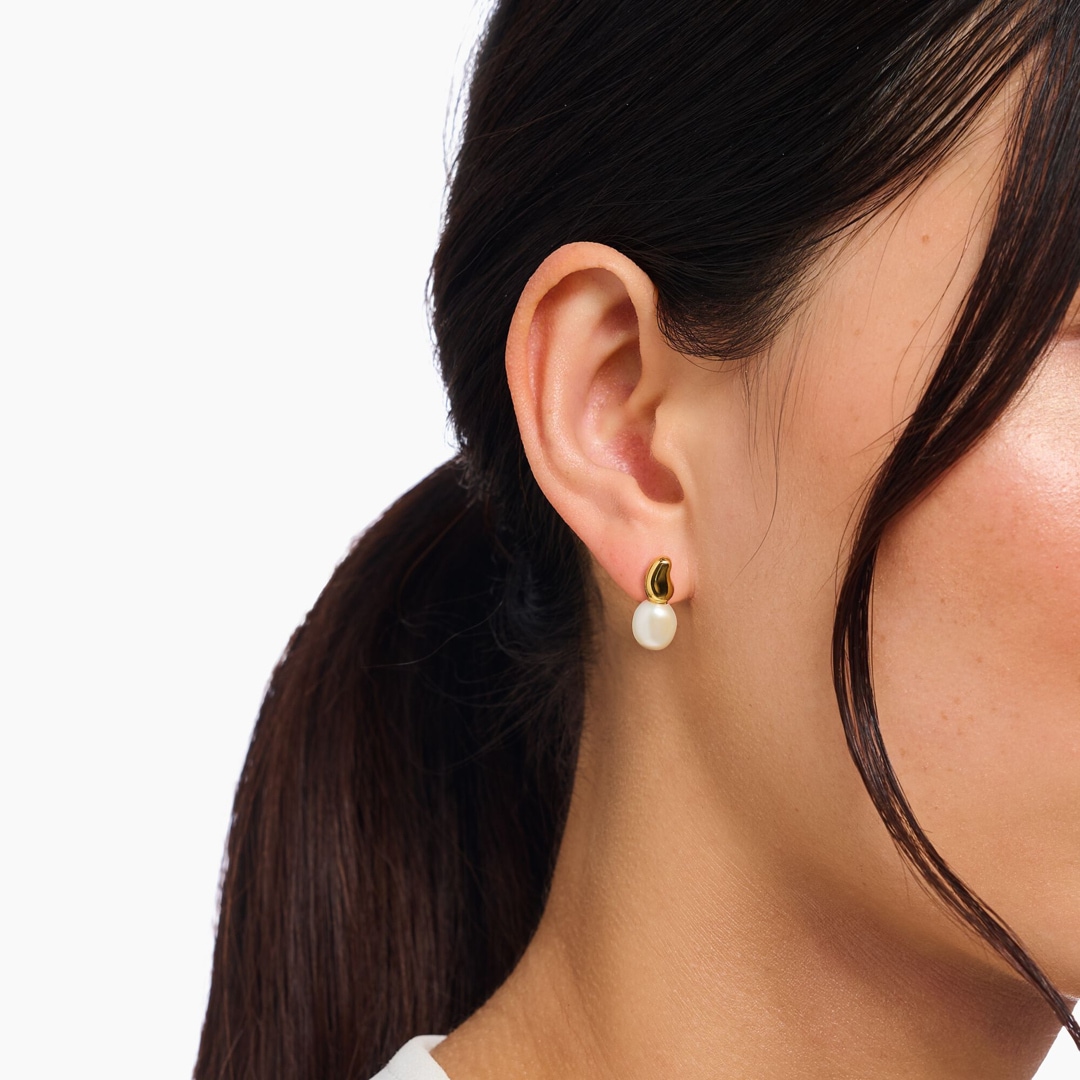 Thomas Sabo Bold Elegance Ohrstecker mit Perlen Natural Beauty vergoldet