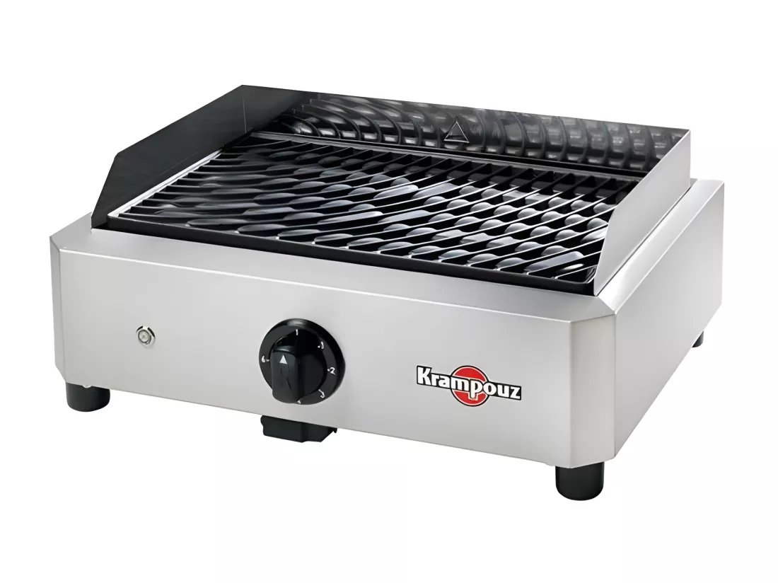 GRIL ELECTRIQUE 1700W TH 300°C PLAQUE FONTE 40X25 CM INOX KRAMPOUZ - GECIM1OA00