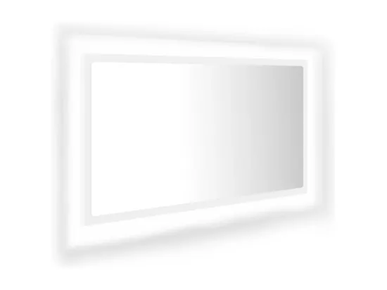 Miroir à LED de salle de bain Blanc 80x8,5x37 cm Acrylique