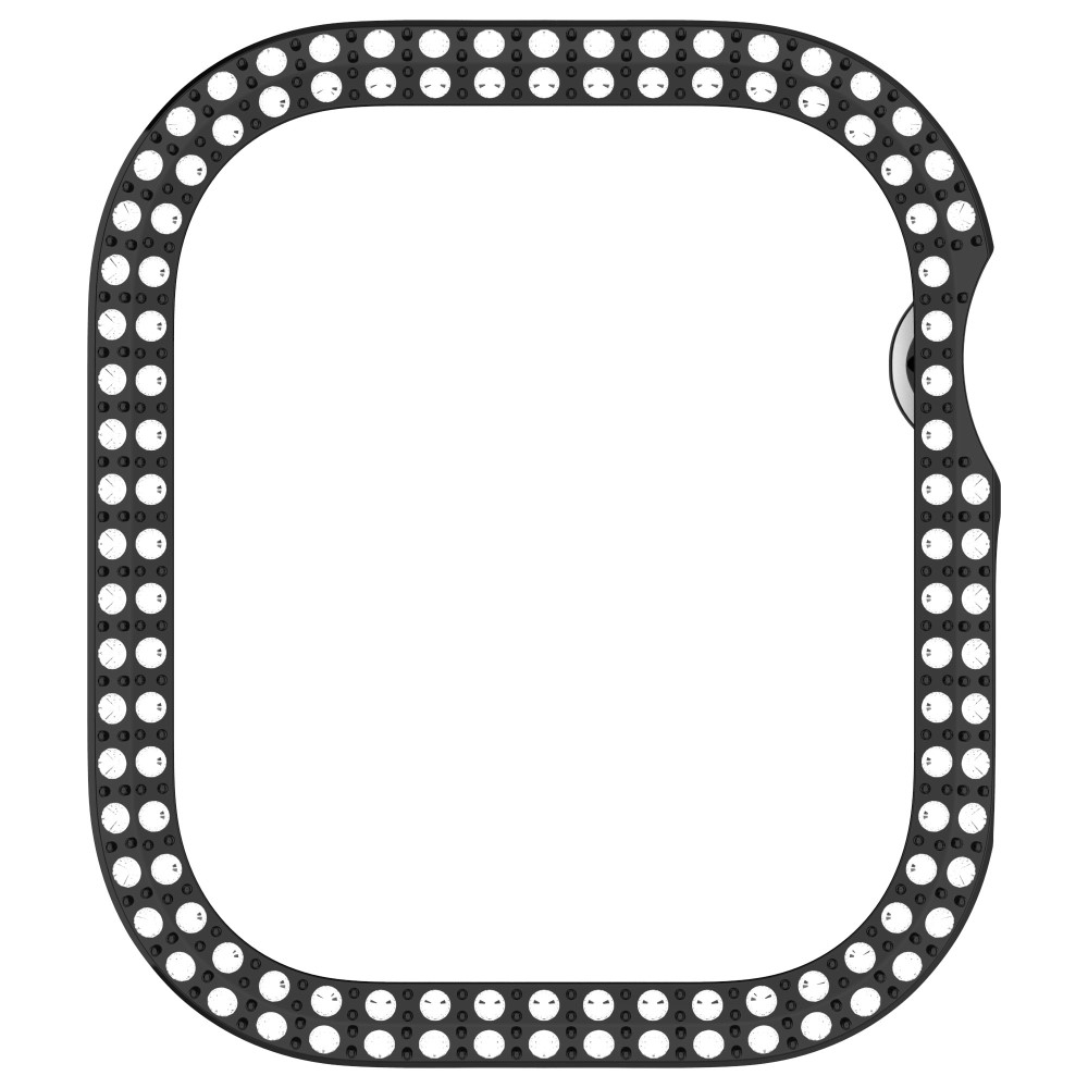 Apple Watch Series 11 / Series 10 (42mm) Galvanisierte Glitzer Strass Bumper Hülle - Schwarz