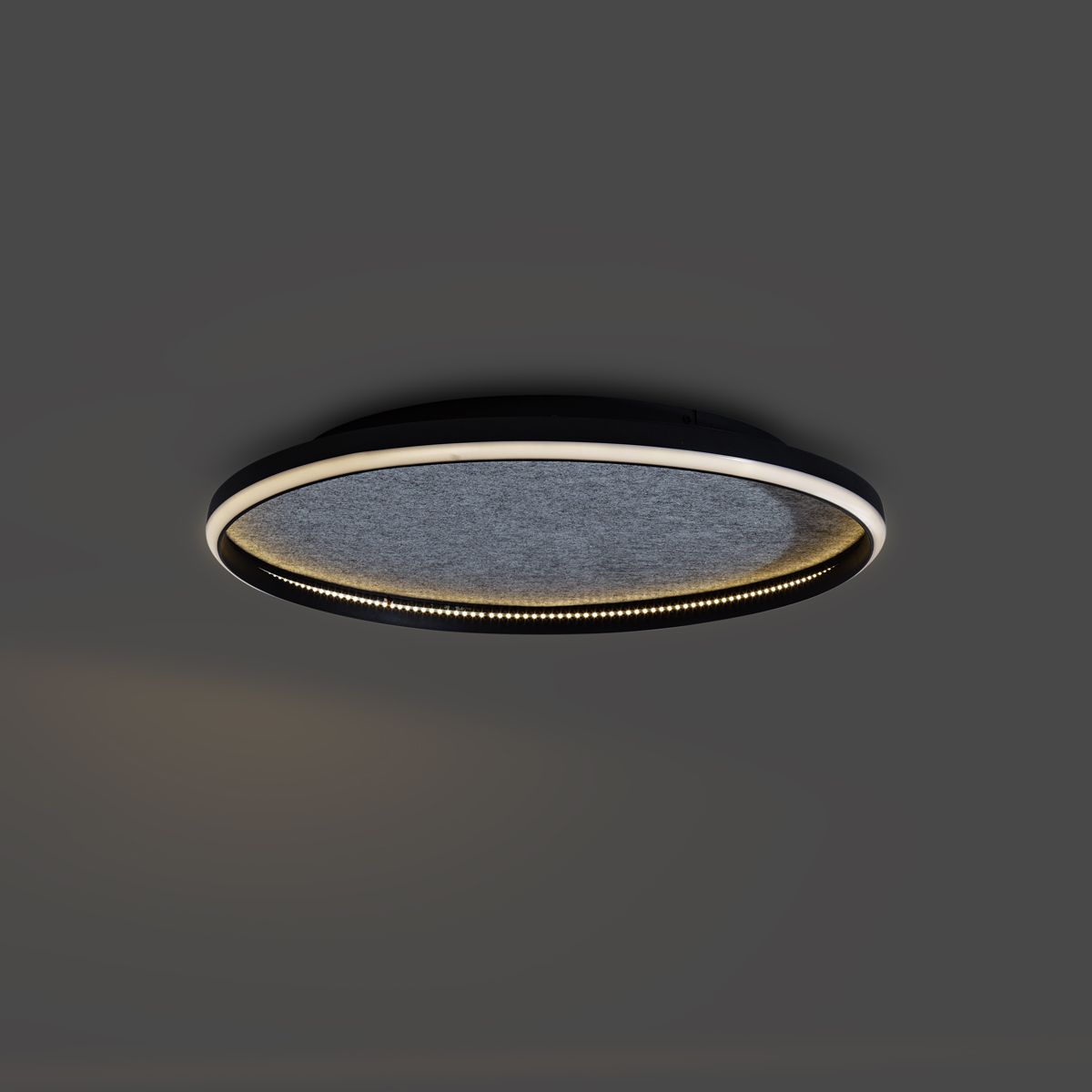 Design plafondlamp zwart met vilt incl. LED 3-staps dimbaar - Xavi Felt