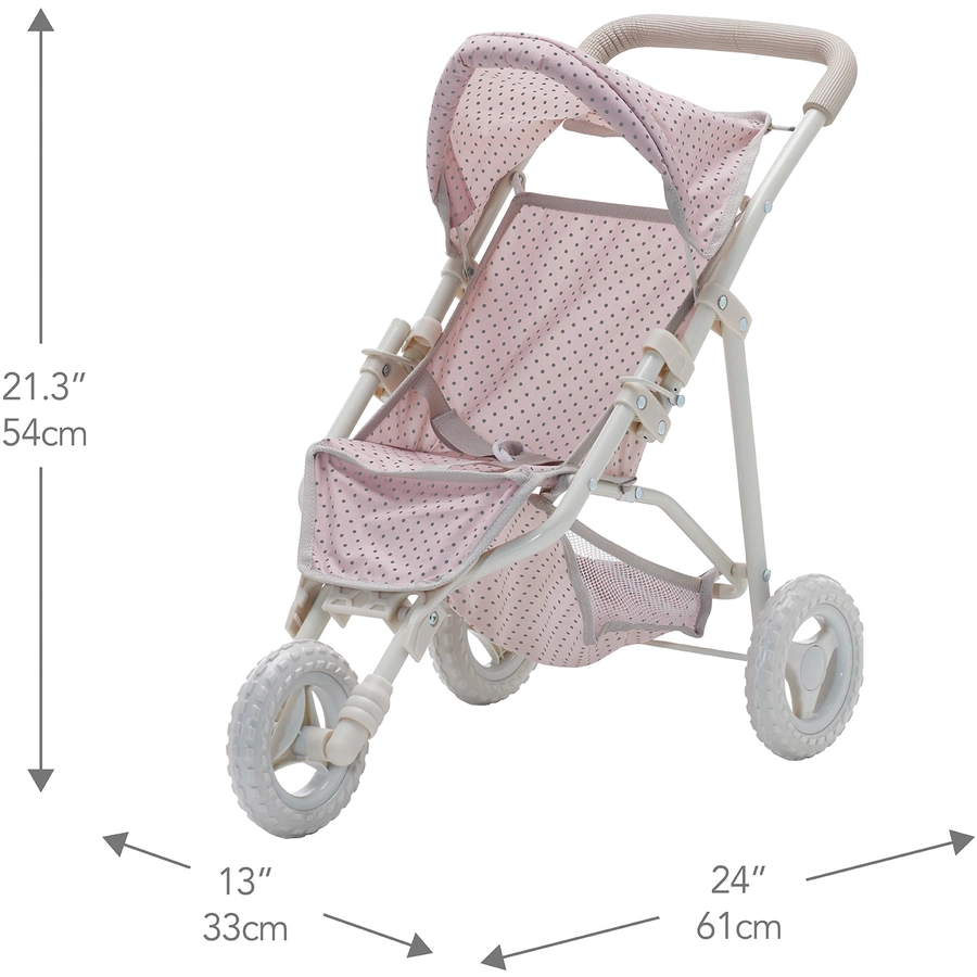 Teamson Kids Jogging-Buggy, Puppenwagen, Dots
