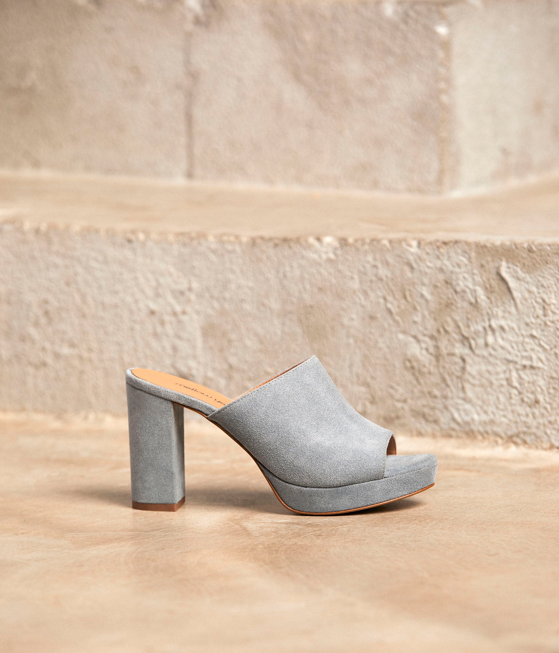 Mules cuir velours Cameron
