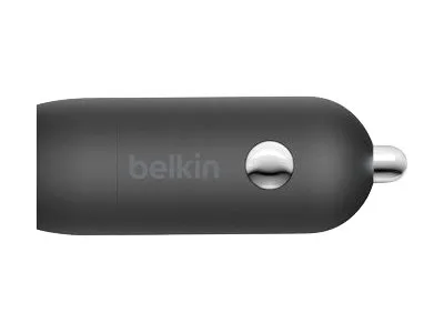 Belkin BoostCharge Car Charger - Bilstrømsadapter - 18 Watt - 3.6 A (24 pin USB-C) - på kabel: Lightning - sort