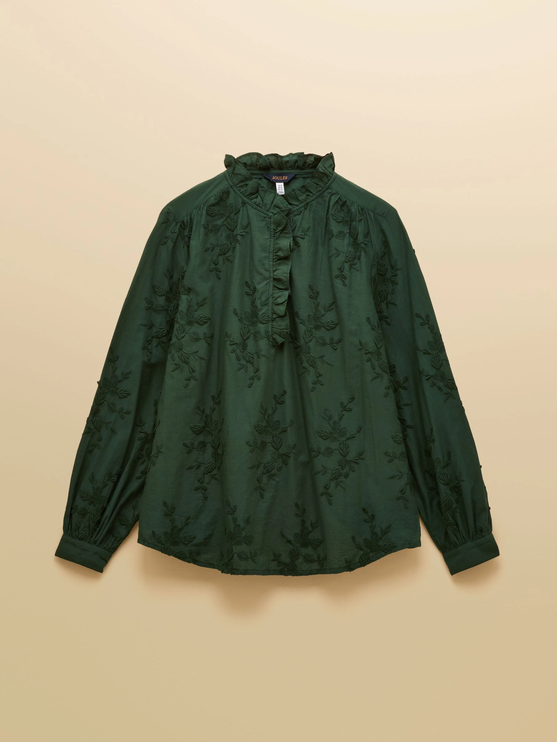 Joules Melanie Embroidered Ruffle Blouse