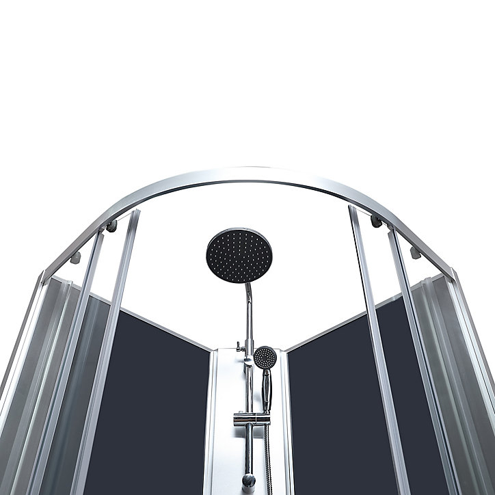 Cabine de douche hydromassante circulaire chromé GoodHome Onega 85 x 85 cm