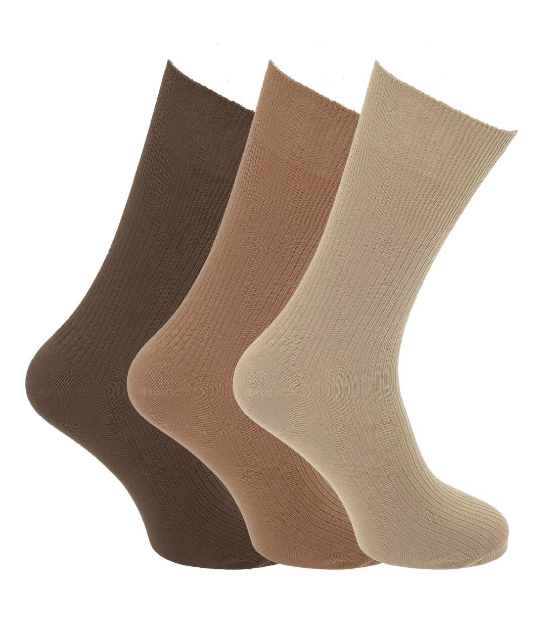 Chaussettes pour diabétiques - Homme (Marron clair/ foncé) - UTMB385