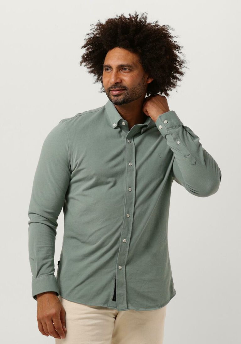BUTCHER OF BLUE groene butcher of blue overshirt robbins clean pique shirt