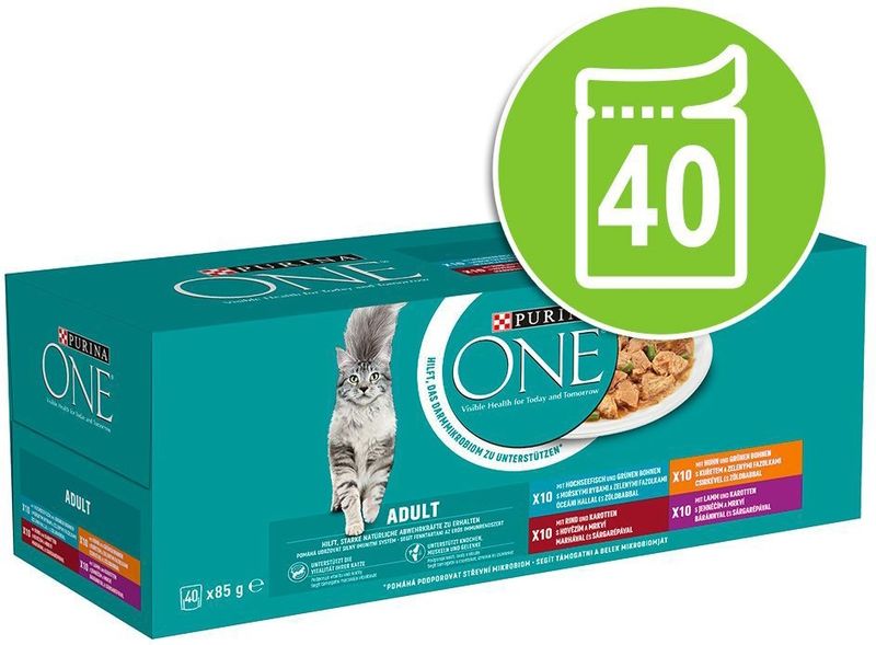 Purina One - Adult - Gemengd Pakket Kattenvoer Nat - 40 x 85g