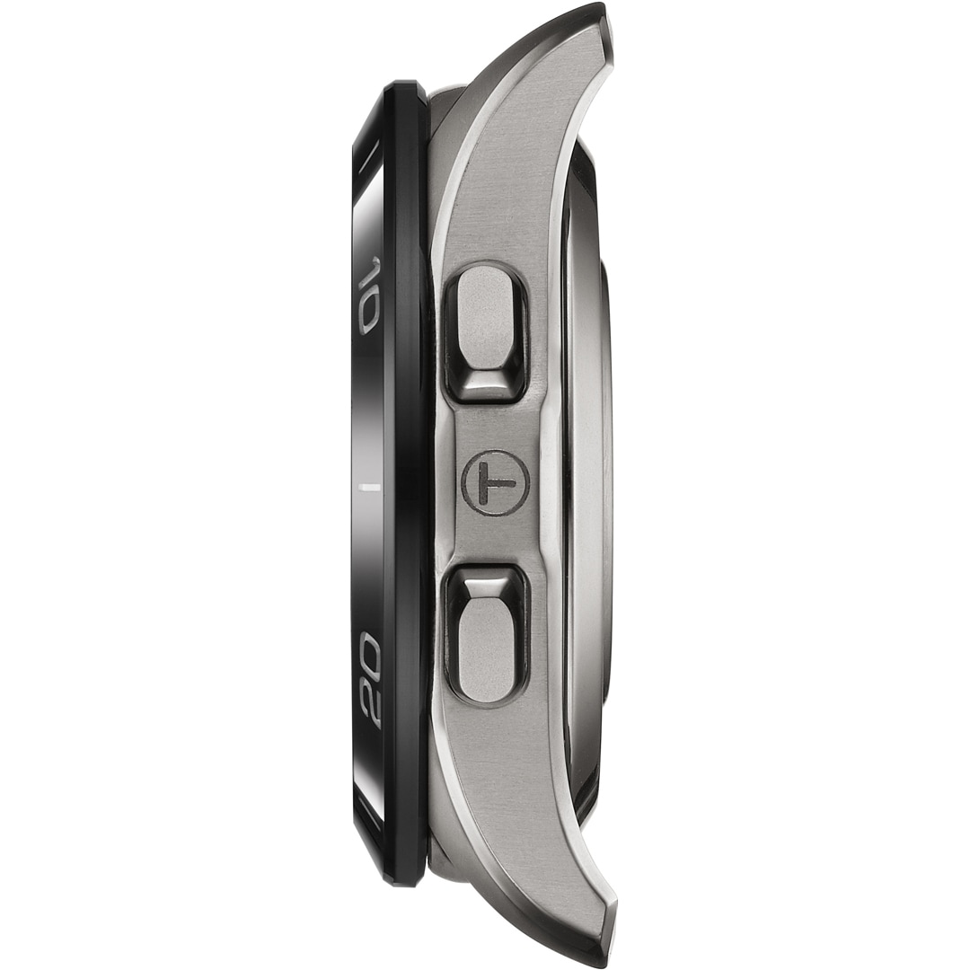 Tissot T-Touch Connect Sport Smartwatch Titan mit orangem Silikonarmband