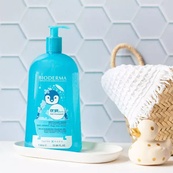 Bioderma ABCDerm Gel de Limpeza Suave Espumante para Bebês e Crianças 1L