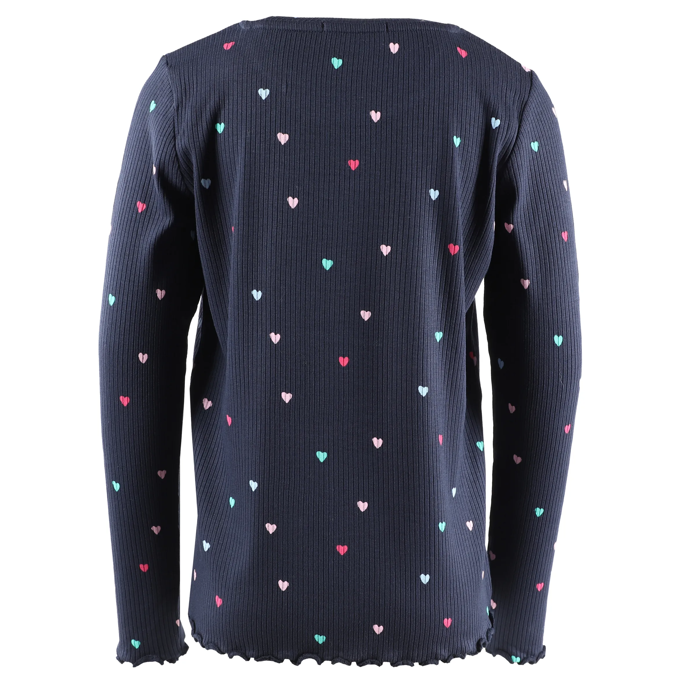 Mädchen Langarmshirt mit Herzen Alloverprint