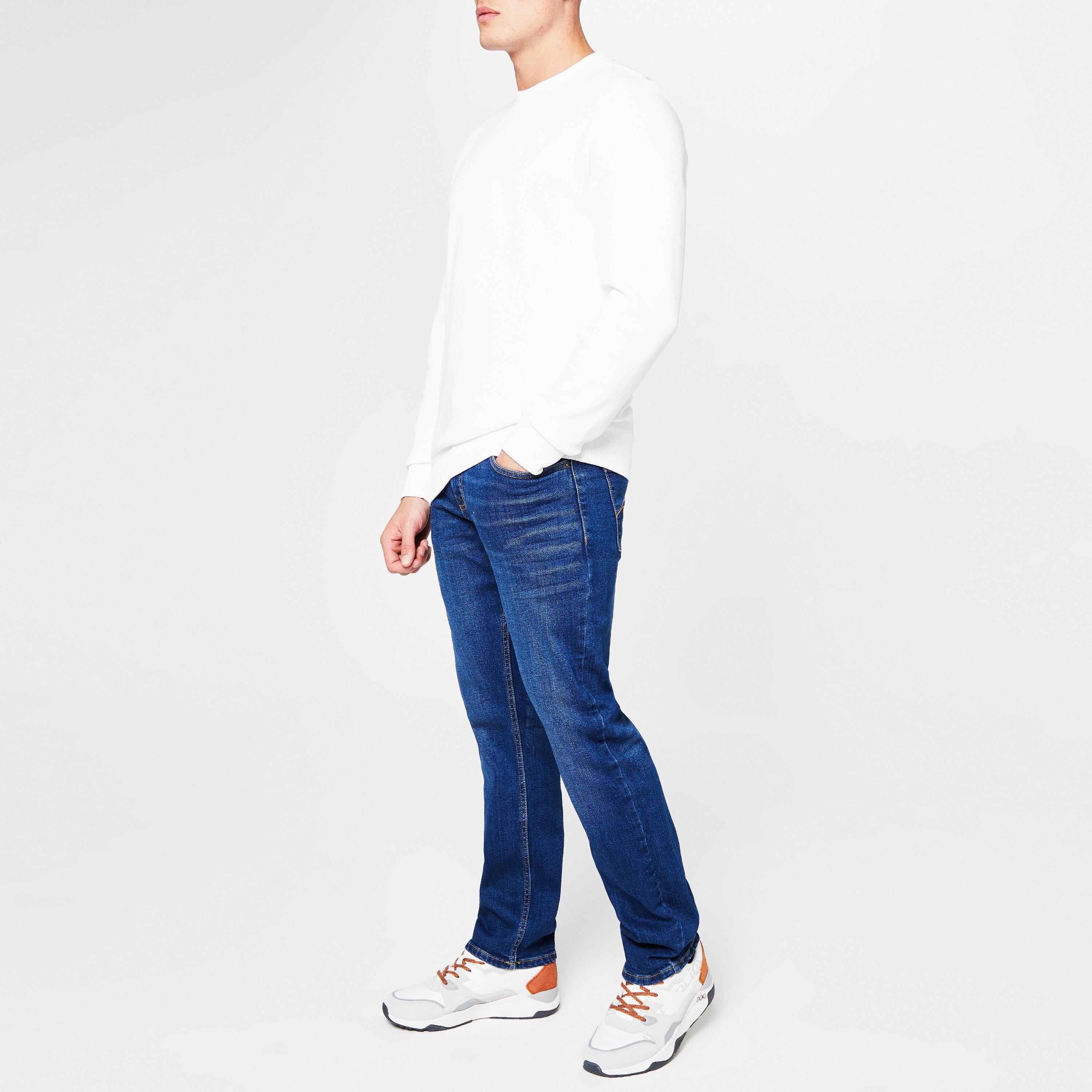 Lee Cooper Belted Jeans Mens