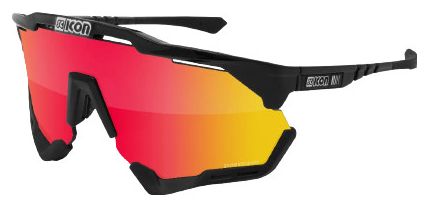 Lunettes SCICON Aeroshade XL Noir Brillant / Rouge Miroir