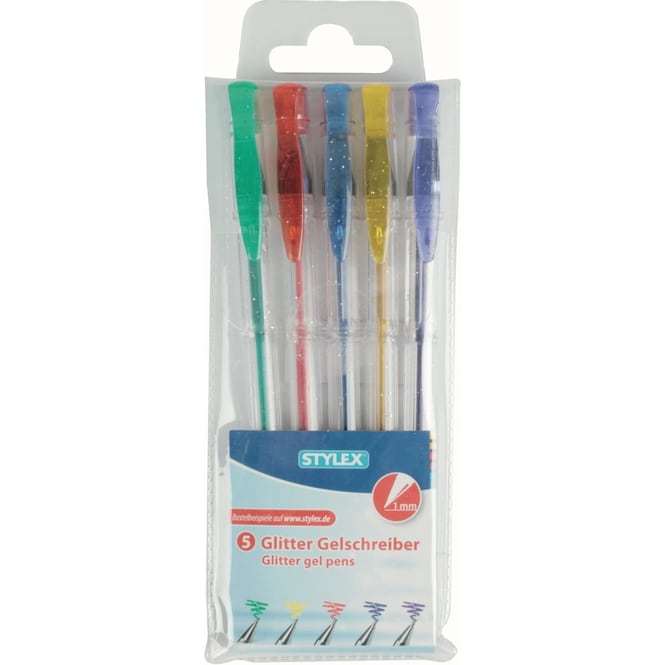 Stylex - Gelschreiber Glitzer - 5er Etui