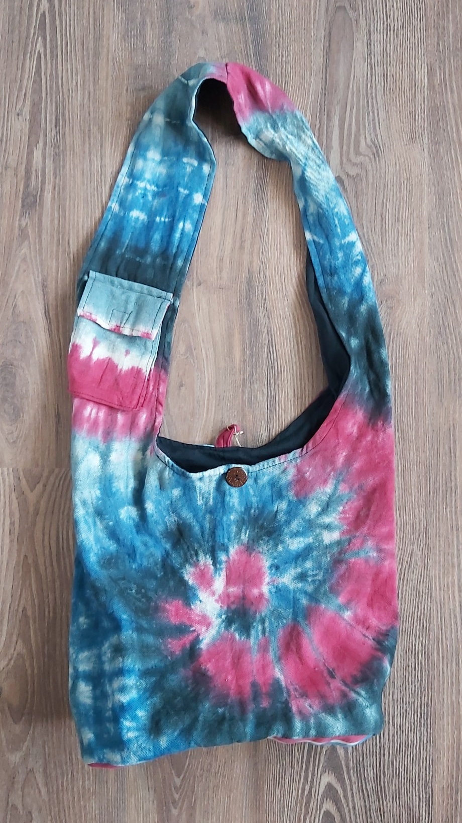 Umhängetasche Batik blau-pink, H 35 cm, B 40 cm, T 12 cm günstig bestellen