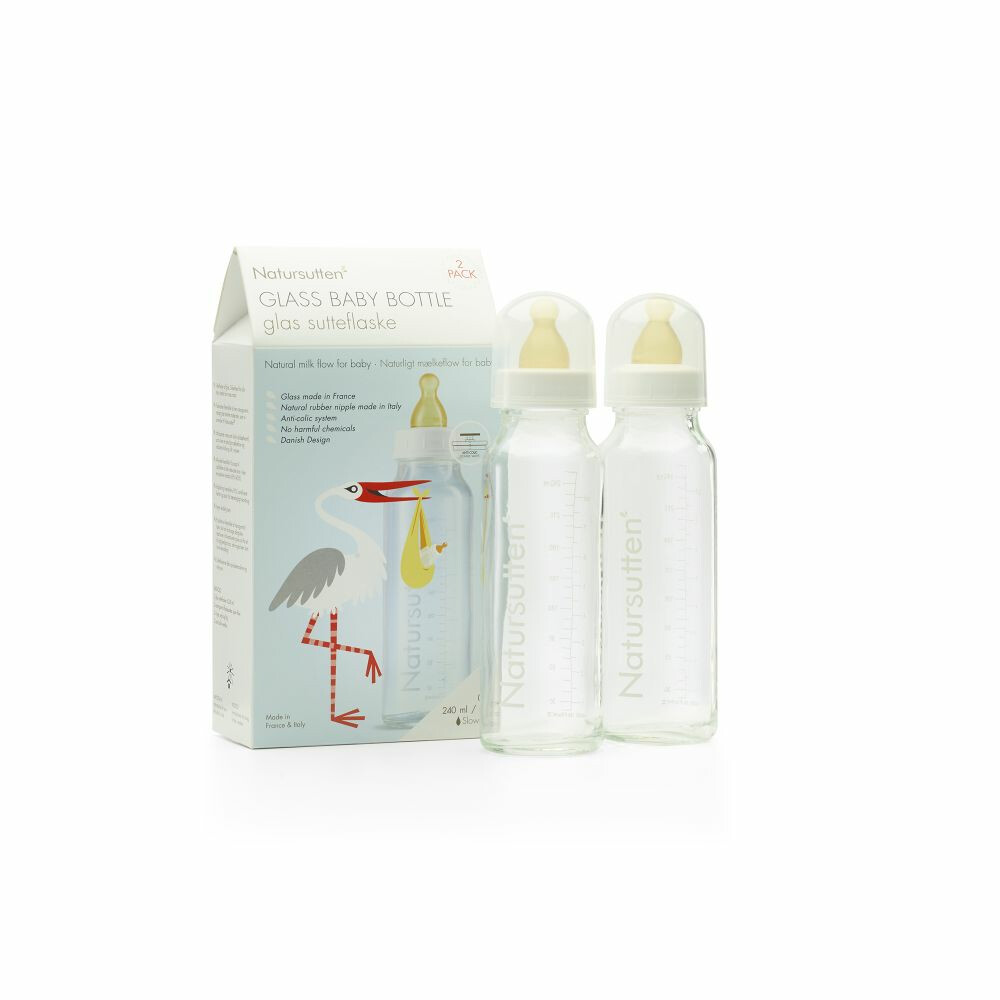Natursutten Glazen Drinkflessen 240 ml2 stuks