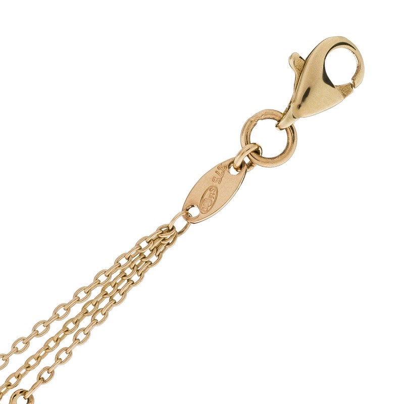 Bracelet chaine or jaune et oxydes de zirconium 