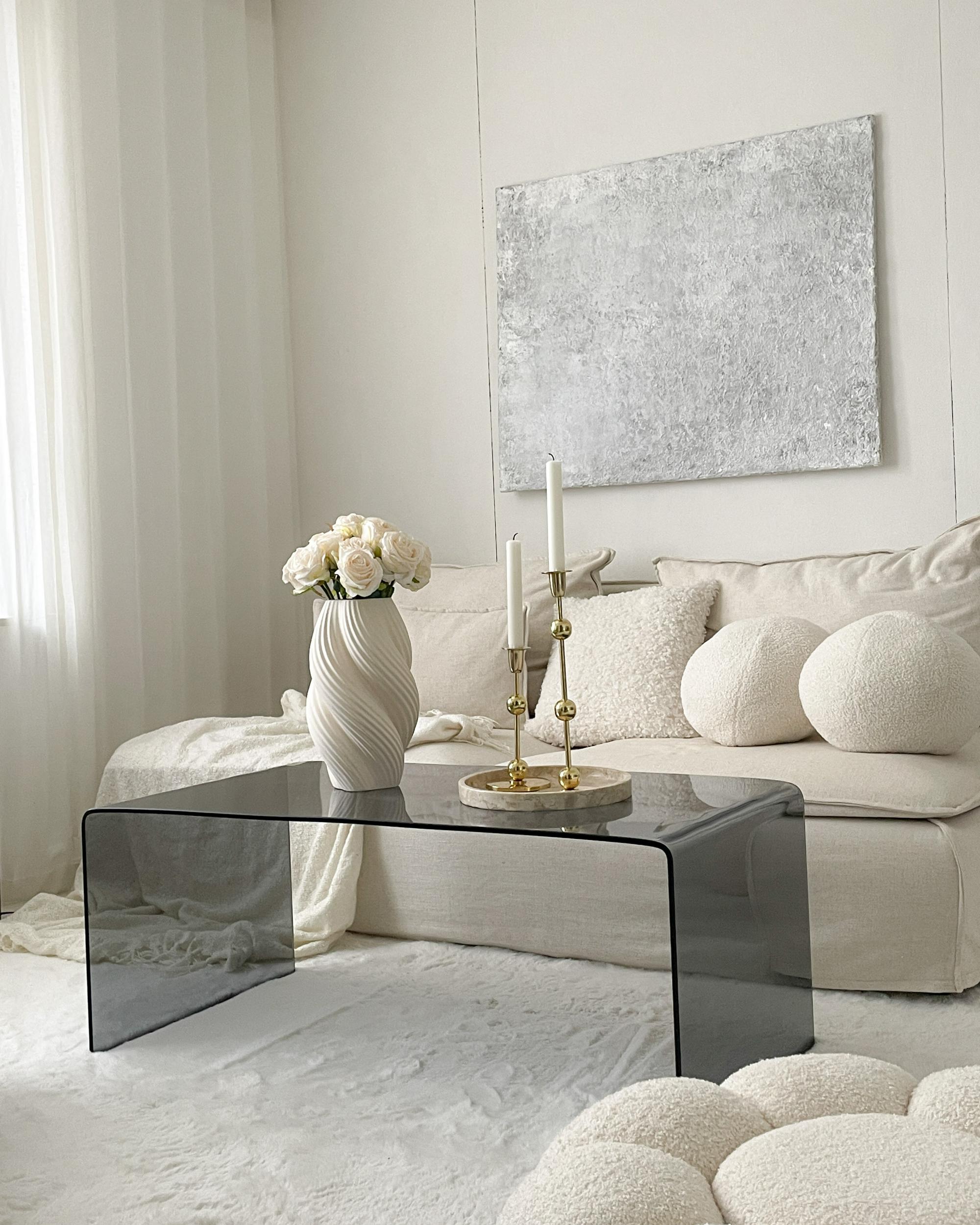 Salontafel KENDALL Veiligheidsglas Zwart