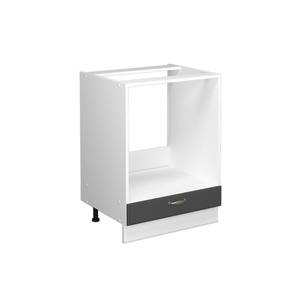 Vicco Herdumbauschrank Küchenschrank Küchenmöbel Fame-Line Weiß Anthrazit-Gold Landhaus 60 cm Küche Einbauküche Blende Herdschrank Küchenzeile