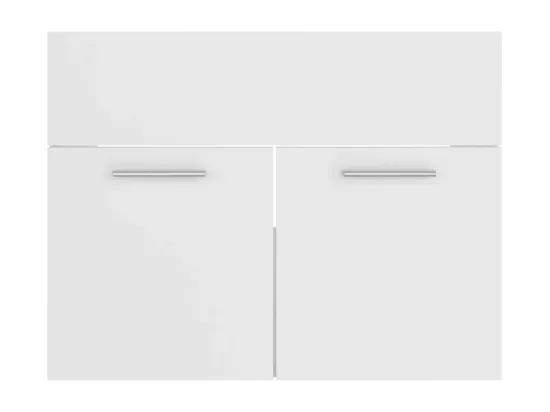 Armoire d'évier avec lavabo intégré Blanc Aggloméré