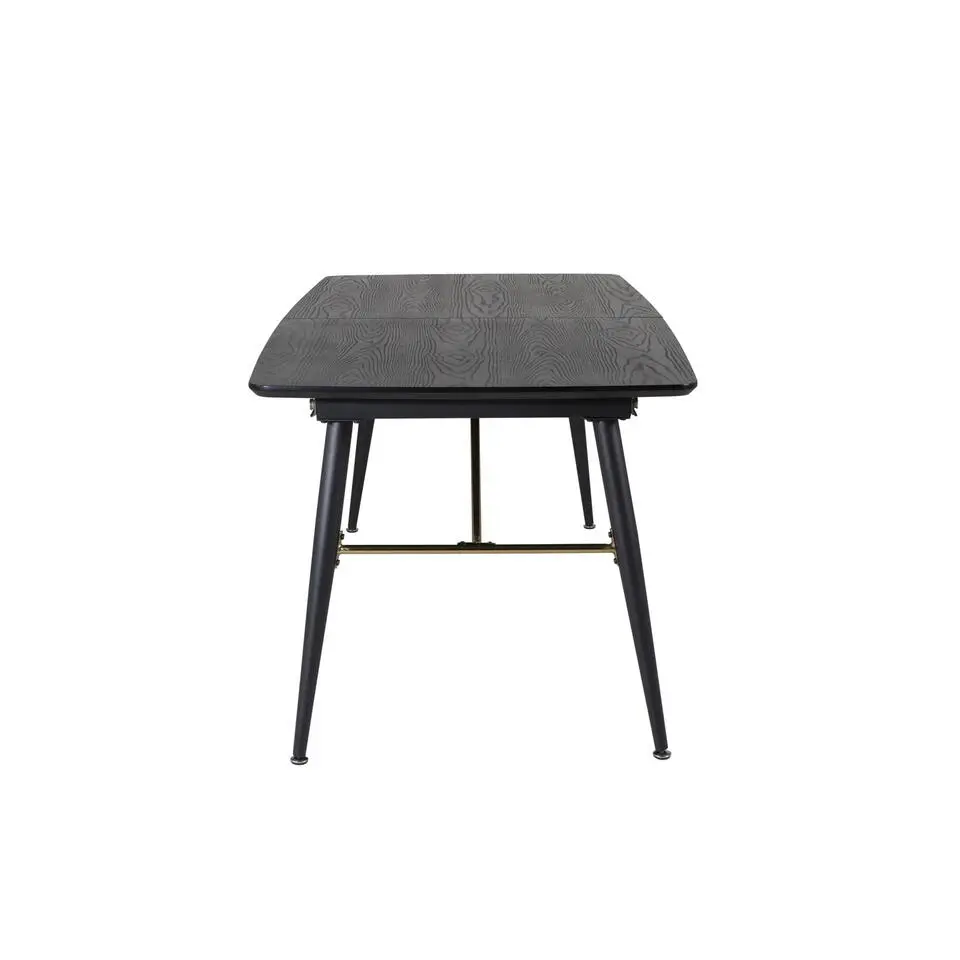 Eettafel Zwart Hout Uitschuifbaar - 220x85x75cm - Gold