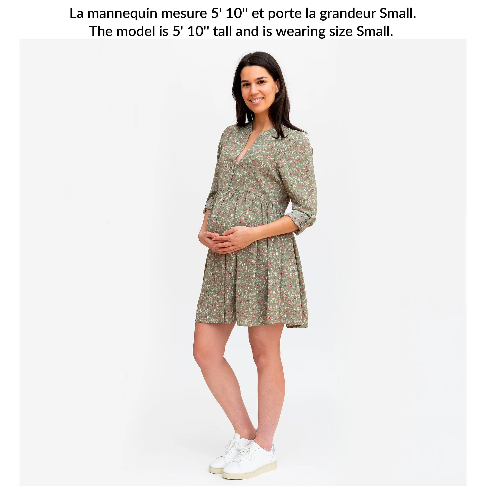Bella Maternité Robe Boutons Fleurs