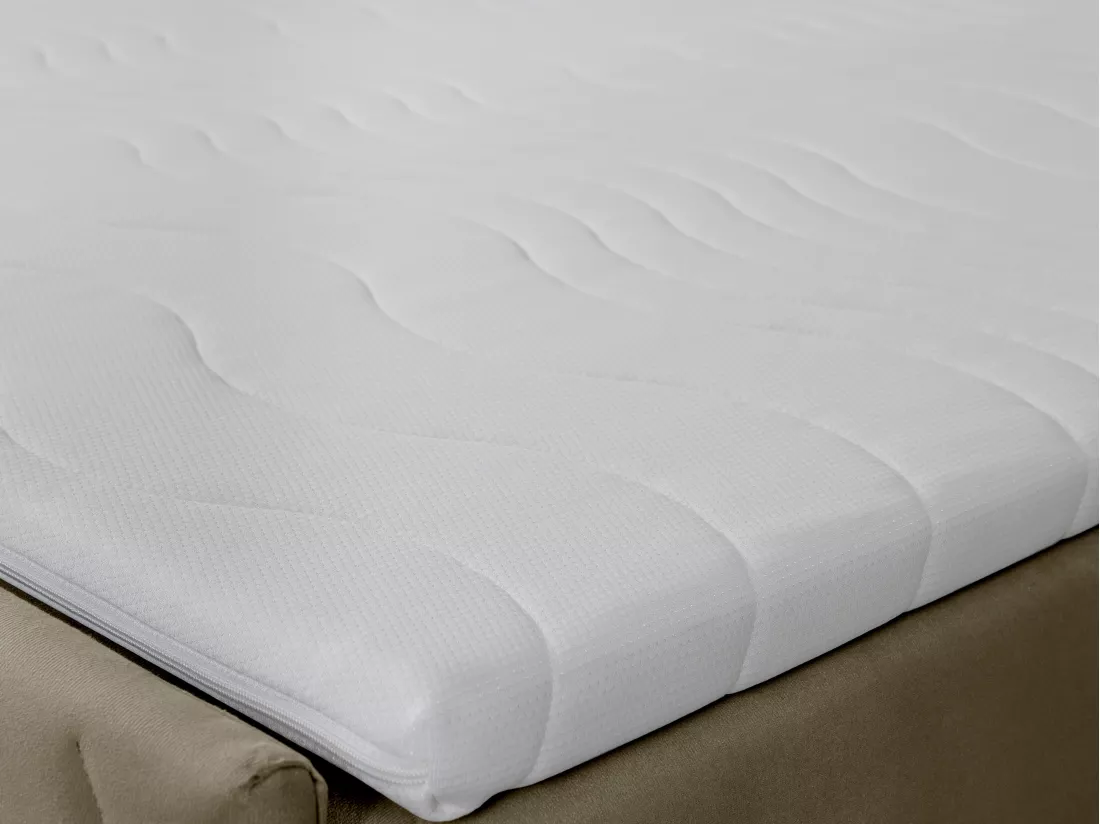 Ensemble complet literie déco tête de lit + sommiers coffre + matelas + surmatelas - 160 x 200 cm - Velours - Taupe - MAKANA de YSMÉE
