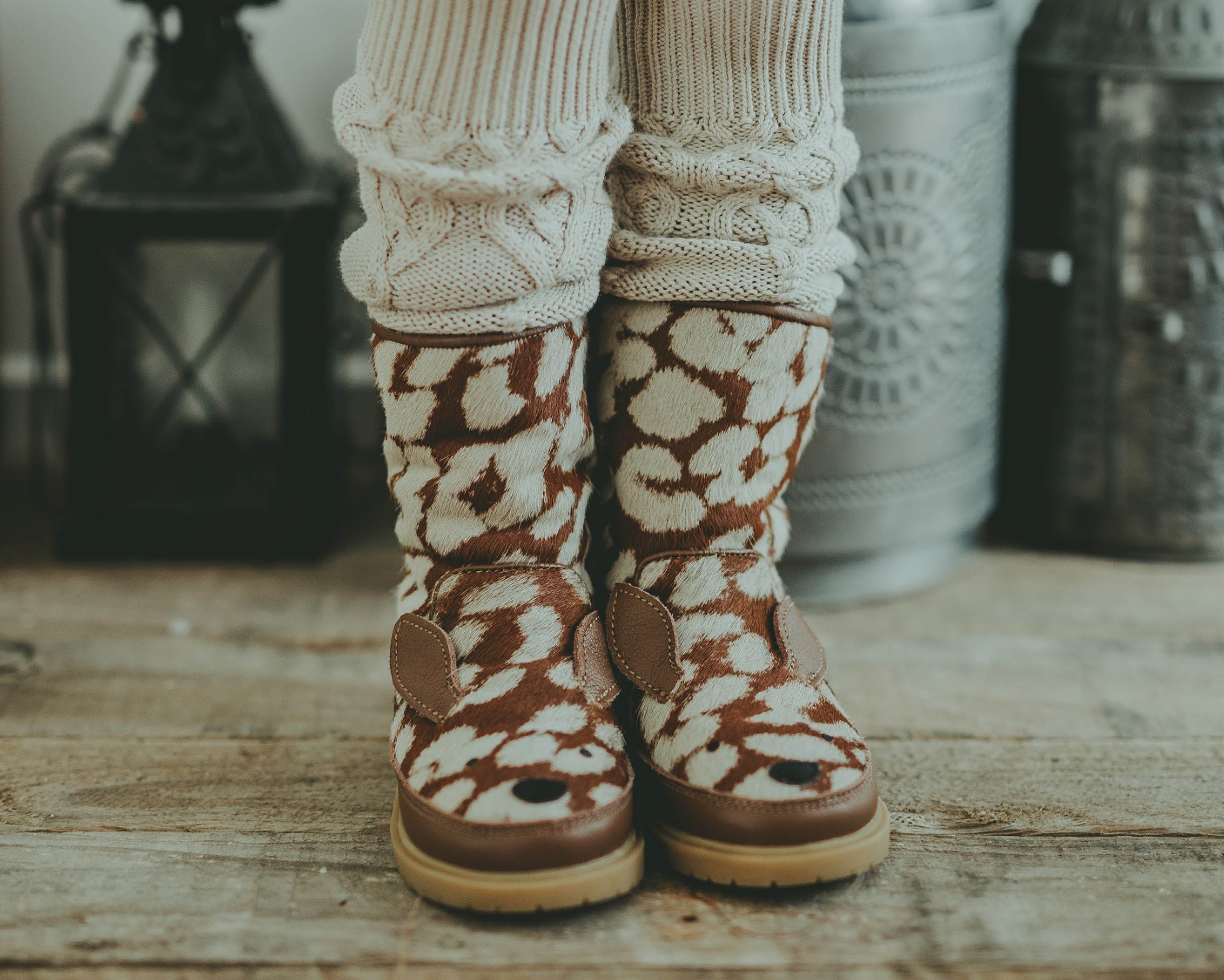 Wadudu Exclusive Boots | Bambi | Brown Spotted Cow Hair