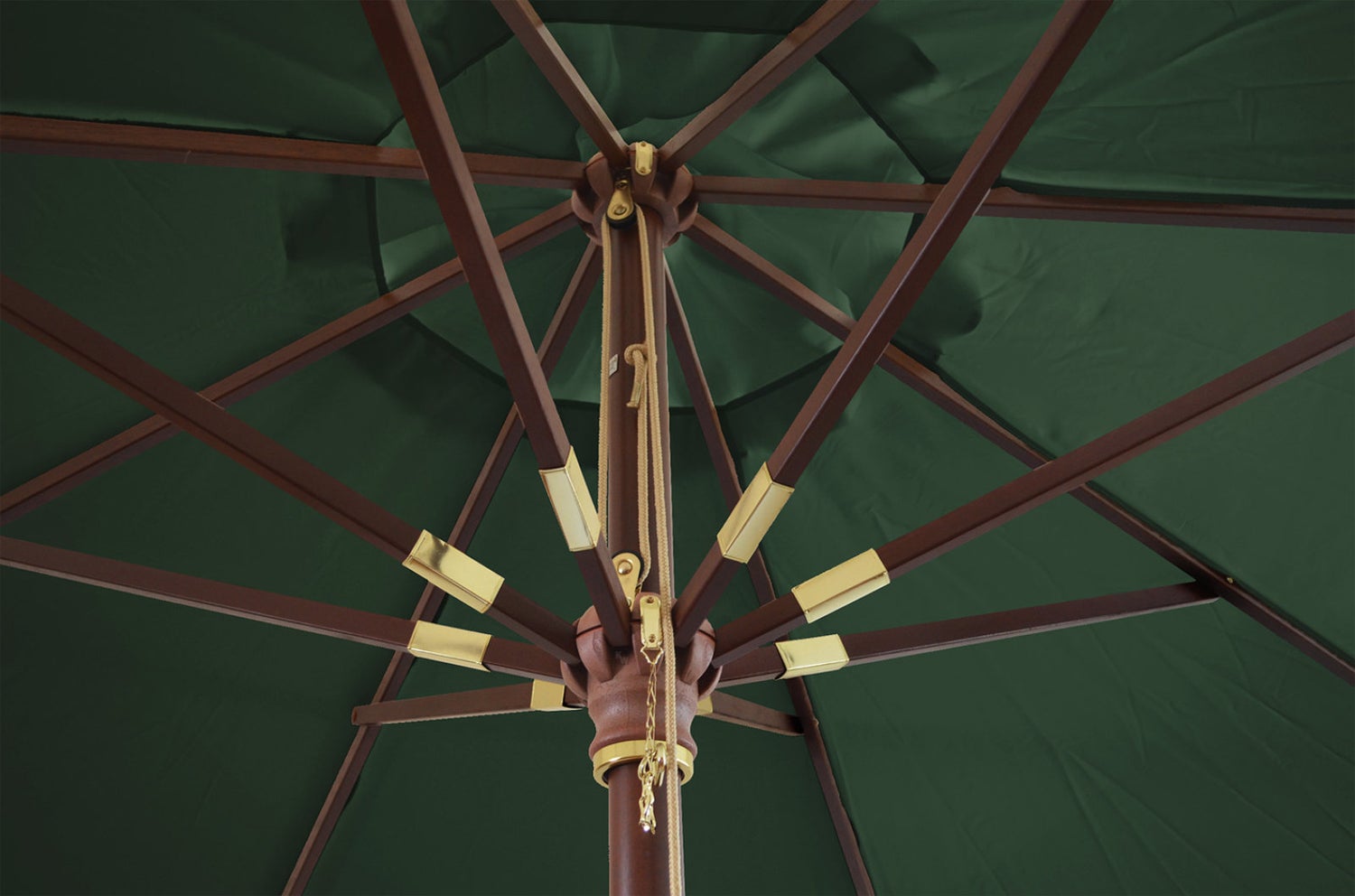 300 cm groene parasol, elegant design met windvanger en UV-bescherming 50